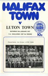 Programme: Halifax Town vs Luton Town FC (8th Jan 1977)