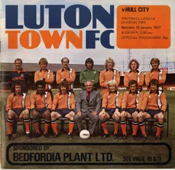 Programme: Luton Town FC vs Hull City (24th Jan 1977)