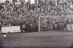 The wall behind the goal collapses
