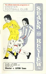 Programme: Chester vs Luton Town FC (29th Jan 1977)