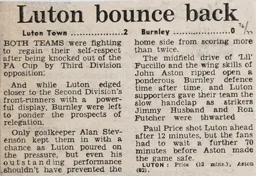 Match Report: Luton Town FC vs Burnley (5th Feb 1977)