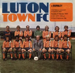 Programme: Luton Town FC vs Burnley (5th Feb 1977)