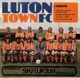 Programme: Luton Town FC vs Charlton Athletic (19th Feb 1977)
