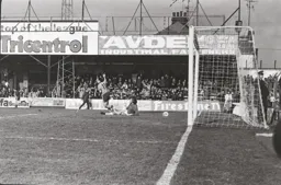 John Aston wheels away after Jimmy Husbands goal
