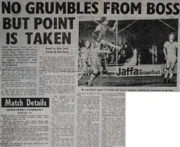 Match Report: Luton Town FC vs Plymouth Argyle (12th Mar 1977)