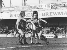 John Aston runs away in delight