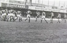 Alan West sees his free kick head towards goal