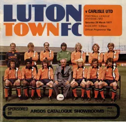 Programme: Luton Town FC vs Carlisle United (26th Mar 1977)