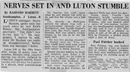 Match Report: Southampton vs Luton Town FC (2nd Apr 1977)