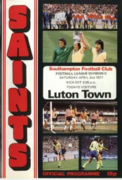 Programme: Southampton vs Luton Town FC (2nd Apr 1977)