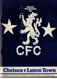 Programme: Chelsea vs Luton Town FC (9th Apr 1977)