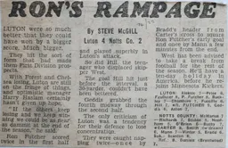 Match Report: Luton Town FC vs Notts County (23rd Apr 1977)