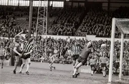 David Geddis heads in the fourth goal