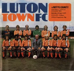 Programme: Luton Town FC vs Notts County (23rd Apr 1977)