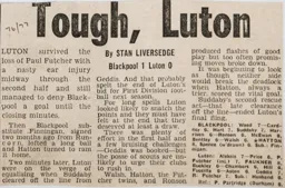Match Report: Blackpool vs Luton Town FC (30th Apr 1977)