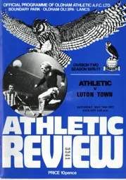 Programme: Oldham Athletic vs Luton Town FC (14th May 1977)