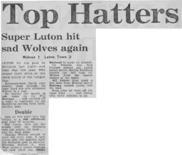 Match Report: Wolverhampton Wanderers vs Luton Town FC (30th Aug 1977)