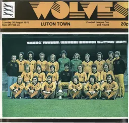 Programme: Wolverhampton Wanderers vs Luton Town FC (30th Aug 1977)