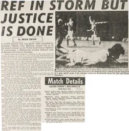 Match Report: Luton Town FC vs Millwall (4th Oct 1977)