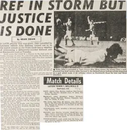 Match Report: Luton Town FC vs Millwall (4th Oct 1977)