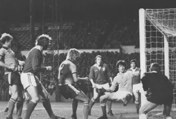 The referee practising manual goal-line technology