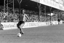 Jimmy Husband looks up to cross