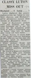 Match Report: Blackpool vs Luton Town FC (22nd Oct 1977)