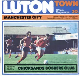 Programme: Luton Town FC vs Manchester City (25th Oct 1977)