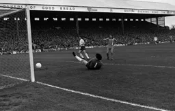 Dixie Deans watches as Lil Fuccillo effort goes in for Town’s only goal