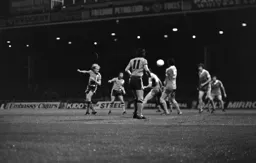 Ron Futcher heads for goal