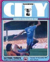 Programme: Manchester City vs Luton Town FC (1st Nov 1977)