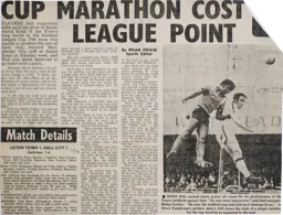 Match Report: Luton Town FC vs Hull City (5th Nov 1977)