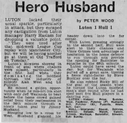 Match Report: Luton Town FC vs Hull City (5th Nov 1977)