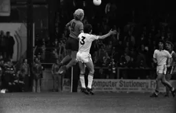Ron Futcher leave the defender in the air