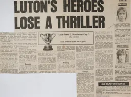 Match Report: Luton Town FC vs Manchester City (9th Nov 1977)