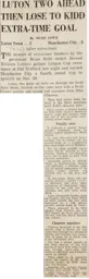 Match Report: Luton Town FC vs Manchester City (9th Nov 1977)