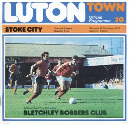 Programme: Luton Town FC vs Stoke City (19th Nov 1977)