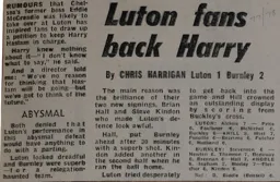Match Report: Luton Town FC vs Burnley (3rd Dec 1977)