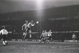 John Faulkner heads for goal