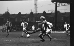 Ron Futcher controls the ball and turns towards goal