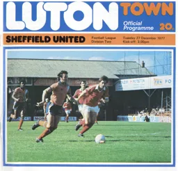 Programme: Luton Town FC vs Sheffield United (27th Dec 1977)
