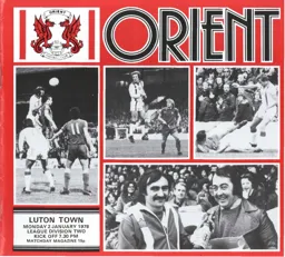 Programme: Orient vs Luton Town FC (2nd Jan 1978)
