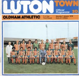 Programme: Luton Town FC vs Oldham Athletic (7th Jan 1978)