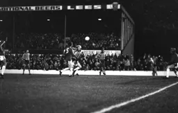Ron Futcher sends a header across goal