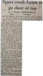 Match Report: Luton Town FC vs Tottenham Hotspur (22nd Feb 1978)
