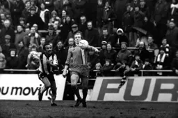 Paul Futcher controls the ball