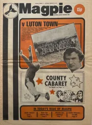 Programme: Notts County vs Luton Town FC (25th Feb 1978)