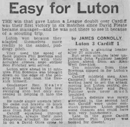 Match Report: Luton Town FC vs Cardiff City (4th Mar 1978)