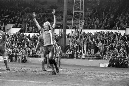 Ron Futcher celebrates with the crowd