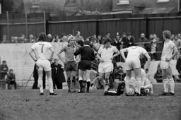 Ron Futcher being lectured by the ref